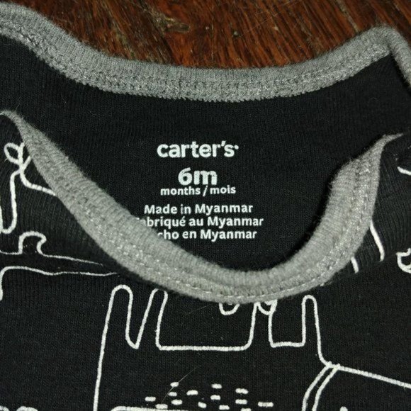 Carter's  Antebies Gender Neutral Bodysuit Bundle 3-6 mo Black/White Print - Picture 3 of 7
